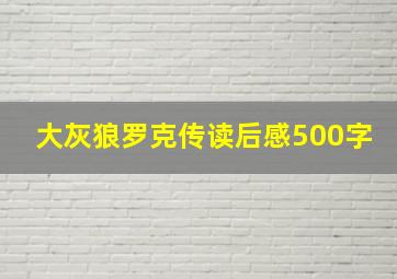 大灰狼罗克传读后感500字