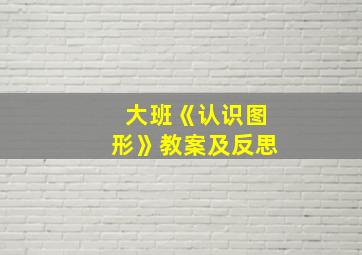 大班《认识图形》教案及反思