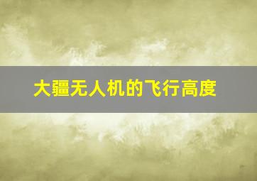 大疆无人机的飞行高度