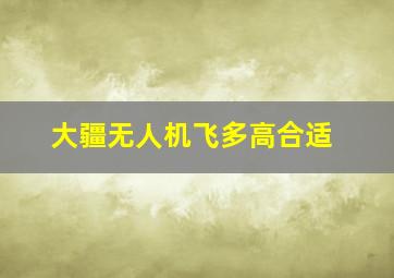 大疆无人机飞多高合适