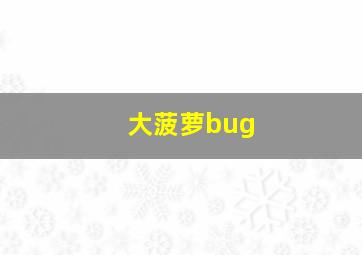 大菠萝bug