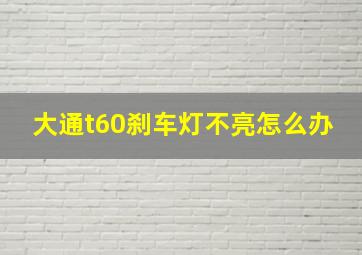 大通t60刹车灯不亮怎么办