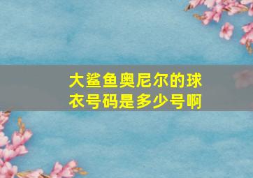 大鲨鱼奥尼尔的球衣号码是多少号啊