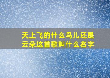 天上飞的什么鸟儿还是云朵这首歌叫什么名字