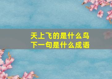 天上飞的是什么鸟下一句是什么成语