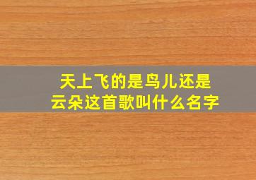 天上飞的是鸟儿还是云朵这首歌叫什么名字