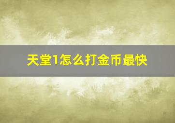 天堂1怎么打金币最快