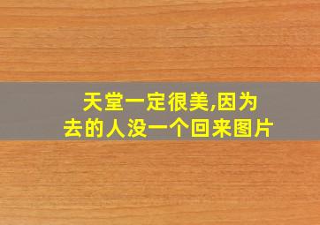 天堂一定很美,因为去的人没一个回来图片