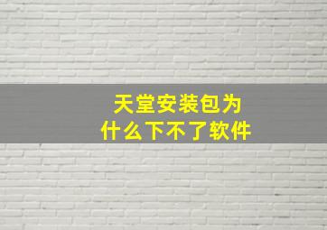 天堂安装包为什么下不了软件