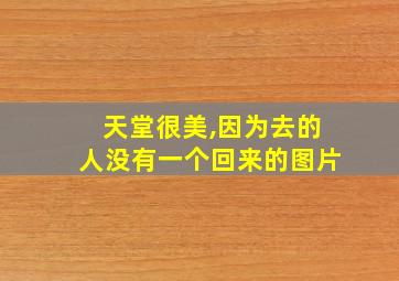 天堂很美,因为去的人没有一个回来的图片