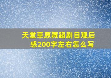 天堂草原舞蹈剧目观后感200字左右怎么写