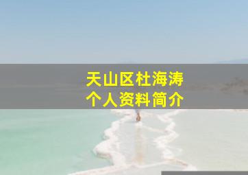 天山区杜海涛个人资料简介