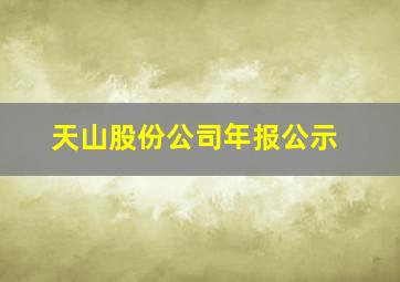 天山股份公司年报公示