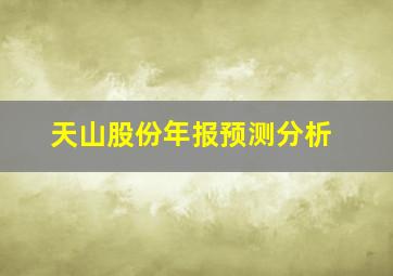 天山股份年报预测分析