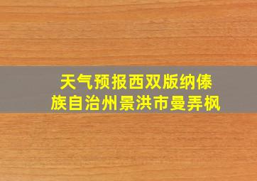 天气预报西双版纳傣族自治州景洪市曼弄枫