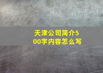 天津公司简介500字内容怎么写