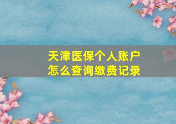 天津医保个人账户怎么查询缴费记录