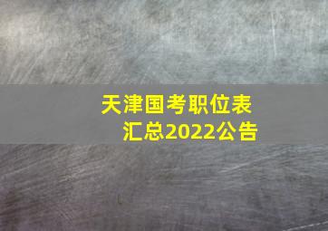 天津国考职位表汇总2022公告