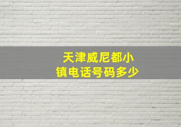 天津威尼都小镇电话号码多少