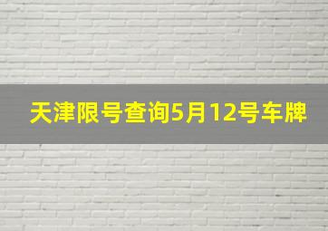 天津限号查询5月12号车牌