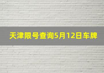 天津限号查询5月12日车牌