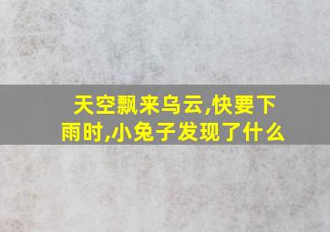 天空飘来乌云,快要下雨时,小兔子发现了什么