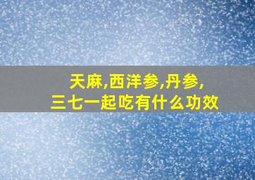 天麻,西洋参,丹参,三七一起吃有什么功效