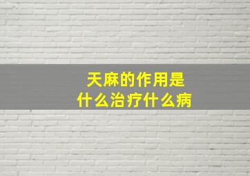 天麻的作用是什么治疗什么病