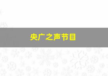 央广之声节目