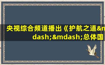 央视综合频道播出《护航之道——总体国家安全观纵横》