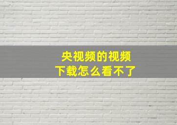 央视频的视频下载怎么看不了