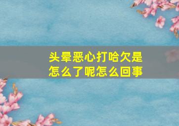 头晕恶心打哈欠是怎么了呢怎么回事