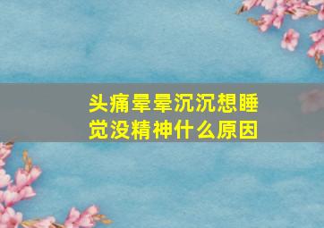 头痛晕晕沉沉想睡觉没精神什么原因