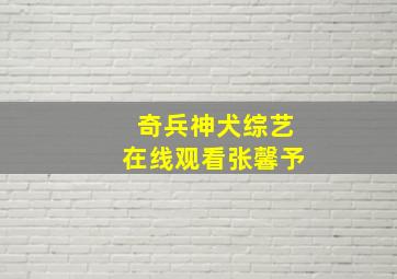 奇兵神犬综艺在线观看张馨予