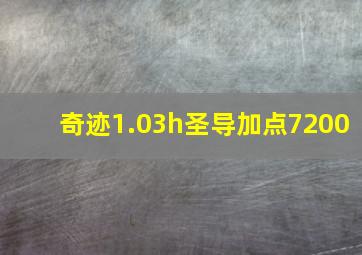 奇迹1.03h圣导加点7200