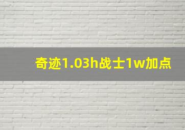 奇迹1.03h战士1w加点