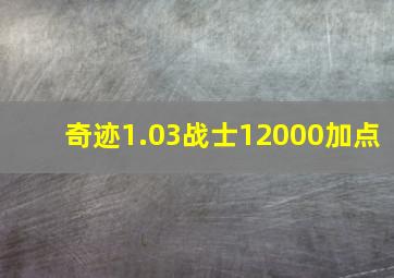 奇迹1.03战士12000加点