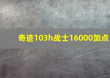 奇迹103h战士16000加点