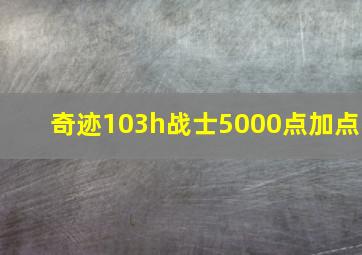 奇迹103h战士5000点加点