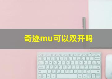 奇迹mu可以双开吗