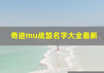 奇迹mu战盟名字大全最新