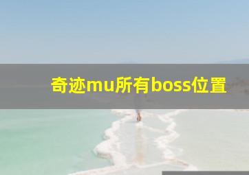 奇迹mu所有boss位置