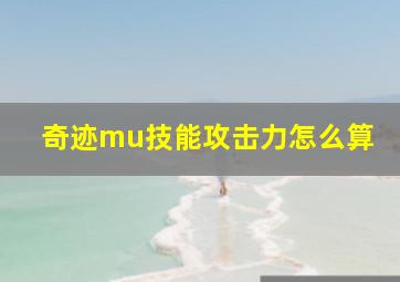 奇迹mu技能攻击力怎么算