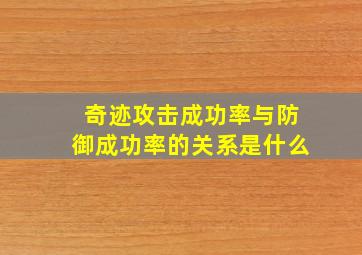 奇迹攻击成功率与防御成功率的关系是什么