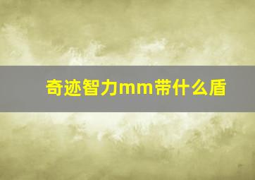 奇迹智力mm带什么盾