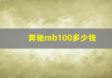 奔驰mb100多少钱