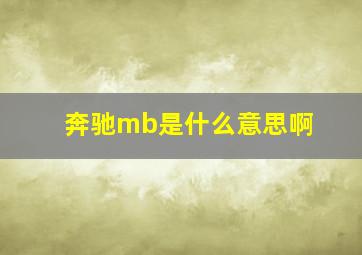 奔驰mb是什么意思啊