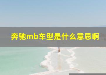 奔驰mb车型是什么意思啊