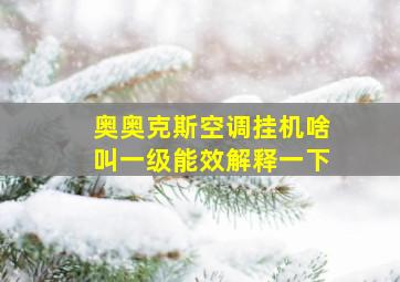 奥奥克斯空调挂机啥叫一级能效解释一下