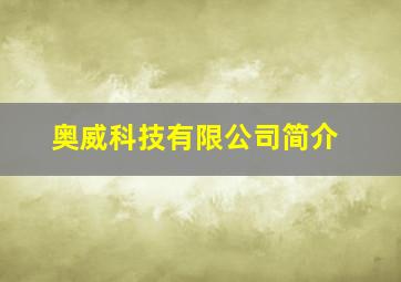 奥威科技有限公司简介